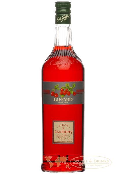 Giffard Cranberry Sirup Liter Bottle Drinks Whisky Rum