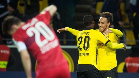 Aubameyang Strikes Twice As Dortmund Crush Stuttgart Eurosport