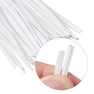 100Pcs PE Plastic Flexible Bendable Wires Twist Ties Single Core White