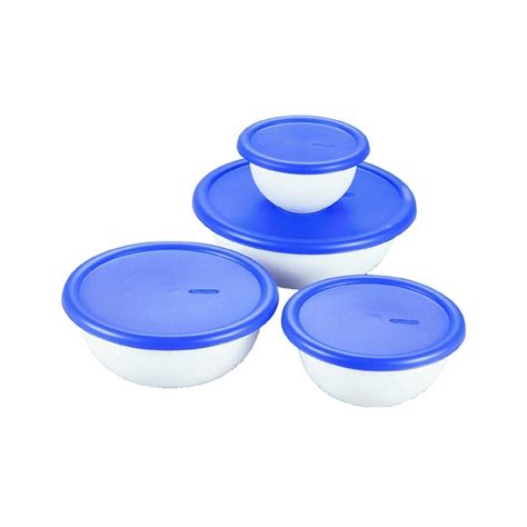 Sterilite 8 Piece Plastic Kitchen Covered Bowl Mixing Set With Lids 18