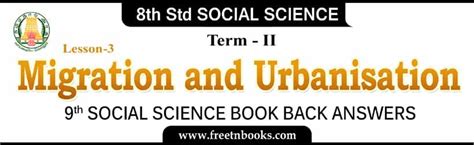 8th Std Social Science Guide In English Migration And Urbanisation