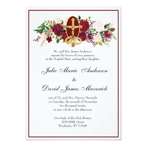 Catholic Classic Elegant Religious Wedding Invitation Uk