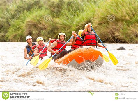 Whitewater River Rafting Boat Adventure Stock Image Image Of People