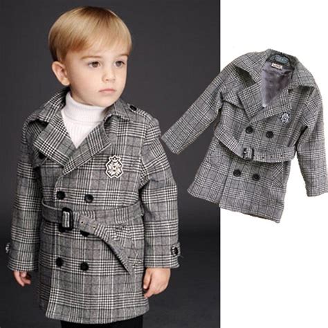 New Plaid Trench Coat Boy Jackets Winter Autumm Kids Coats Fashion Baby