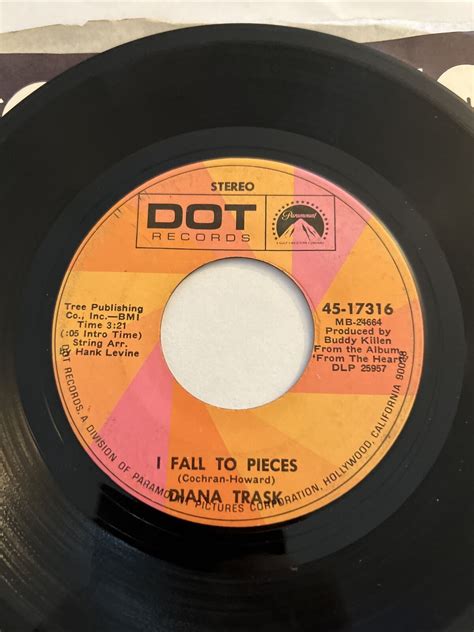 45 Rpm Vinyl Diana Trask I Fall To Pieceslong Ago Is Gone Ebay