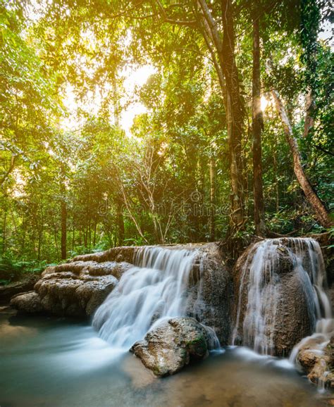 Waterfall In Forest Jungle Hauy Rong Waterfall Phrae Thailand Stock