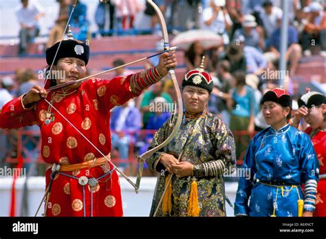 Archery Contest Naadam Festival Oulaan Bator Ulaan Baatar Mongolia