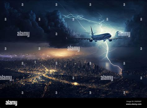 Plane Flying During Thunderstorm Lightning Strikes Near Passenger