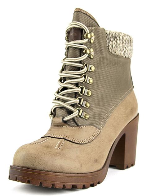 rock and candy womens mila fabric almond toe ankle platform boots