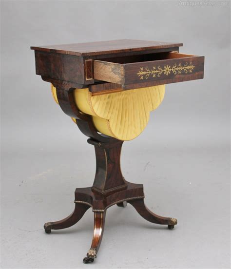 Early 19th Century Rosewood And Brass Inlaid Work Table Antiques Atlas