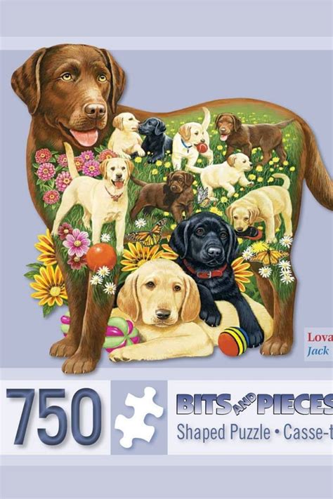 Bits And Pieces 750 Piece Shaped Puzzle Labrador Dog Puppies By