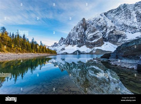 Floe Peak And The Rockwall Across Floe Lake From The Floe Lake