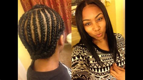 Braid Pattern Middle Part Sew In For Beginners Youtube