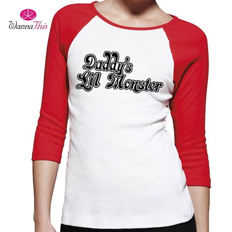 Wannathis T Shirt Casual Knitted Patchwork Tees Suicide Squad Harley Quinn Women Letter Print O
