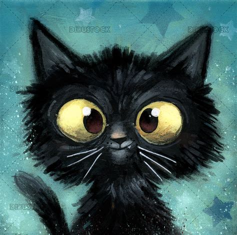Gato Negro Ilustración Dibustock Ilustraciones Infantiles De Stock