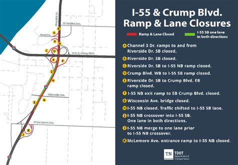 Tdot Begins Lane Closures For I 55 And Crump Blvd Memphis Local