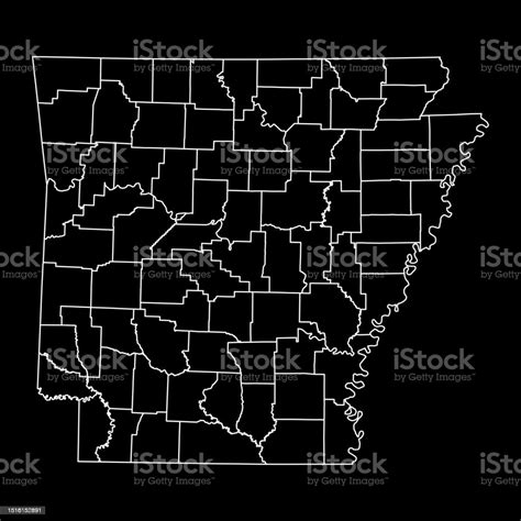 Arkansas State Map With Counties Vector Illustration Stock Illustration