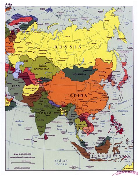 Large Political Map Of Asia With Major Cities And Capitals 2006