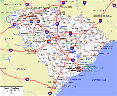 North And South Carolina Map With Cities Global Map