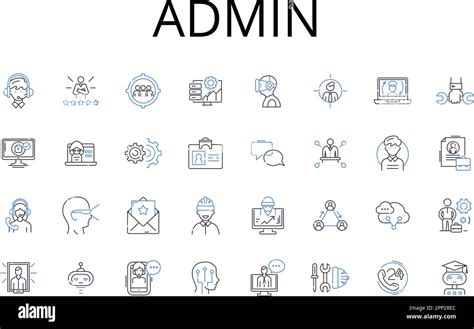 Admin Line Icons Collection Boss Supervisor Manager Director
