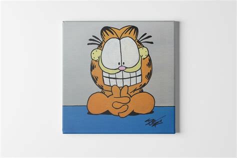 Original 12x12 Garfield Acrylic Painting On Etsy