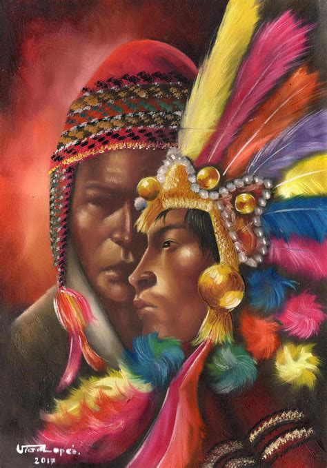 Peruvian Cuzco Indian Warrior Art Handmade Oil Canvas Peru Ethnic Folk