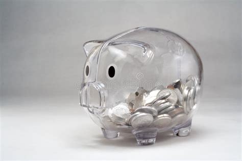 Clear Glass Piggy Bank Stock Photo Image Of Saving Money 5007666