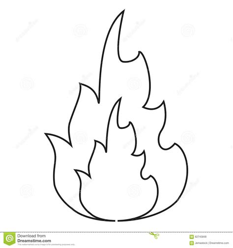 Hot Flame Spurts Fire Design Line Stock Vector Illustration Of Banner