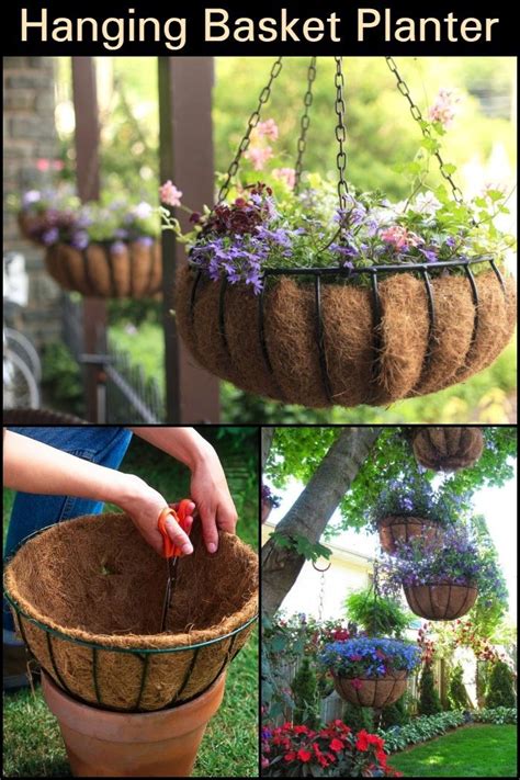 Decorate Your Patio With Pretty Flowers In A Hanging Basket Planter