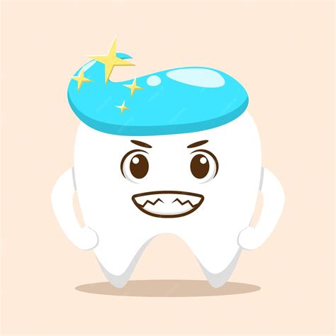 Premium Vector Happy Teeth With Toothpaste Cartoon Vector Illustration