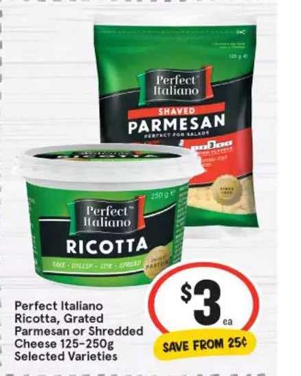Perfect Italiano Ricotta Grated Parmesan Or Shredded Cheese Selected