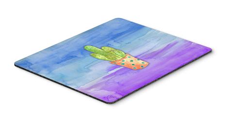 Cactus Blue And Purple Watercolor Mouse Pad Hot Pad Or Trivet Fruugo Uk