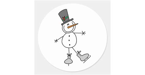 Stick Figure Snowman Stickers Zazzle