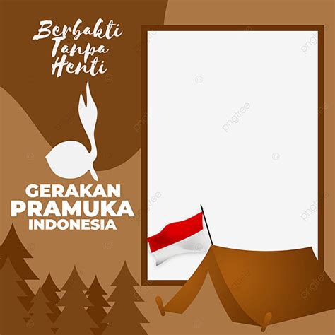 Twibbon Frame Of Gerakan Pramuka Indonesia With Camp And Indonesian