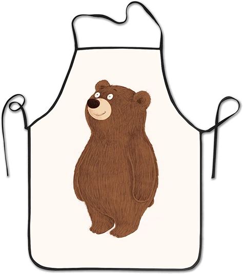 3d Novelty Brown Bear Kitchen Cooking Apron Funny Bib Chef Aprons For