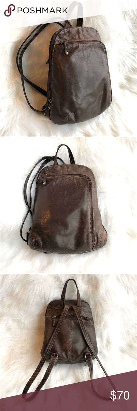 Sold Tignanello Genuine Leather Backpack Bag Leather Bags Backpack