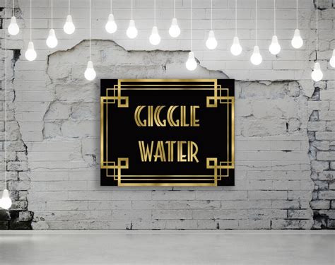 Gatsby Sign Giggle Water Decoration Great Gatsby Party Signs Etsy