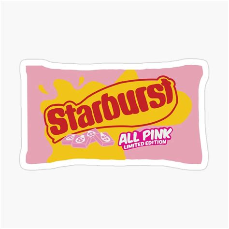 Bag Of Pink Starbursts Sticker By Ellanadboralski Preppy Stickers