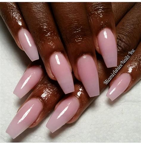 Light Pink Acrylic Nails On Dark Skin Tips Color Short Acrylic Nails