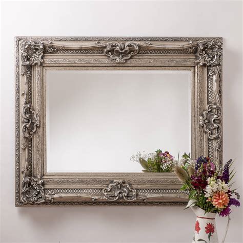 Antique Silver Ornate Rococo Mirror By Hand Crafted Mirrors
