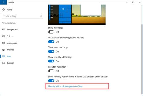 How To Customize Which Folders Appear On Start Menu On Windows 10
