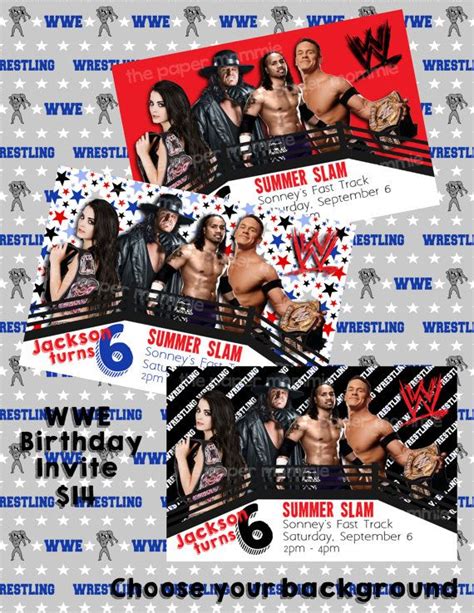 Wwe Wrestling Birthday Invite Printable Customizable Diy Wwe
