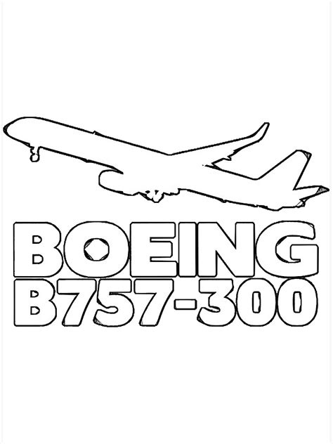 Boeing B757 300 Silhouette Print White Poster For Sale By Ng4487
