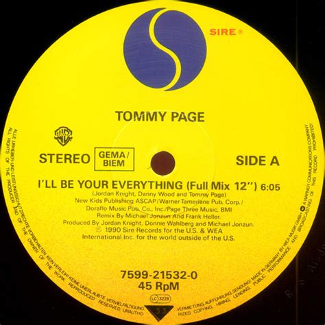 I'll be your everything is a 1990 song by the american pop music singer tommy page that was included on his album paintings in my mind. Tommy Page - I'll Be Your Everything (The Mixes) (1990 ...