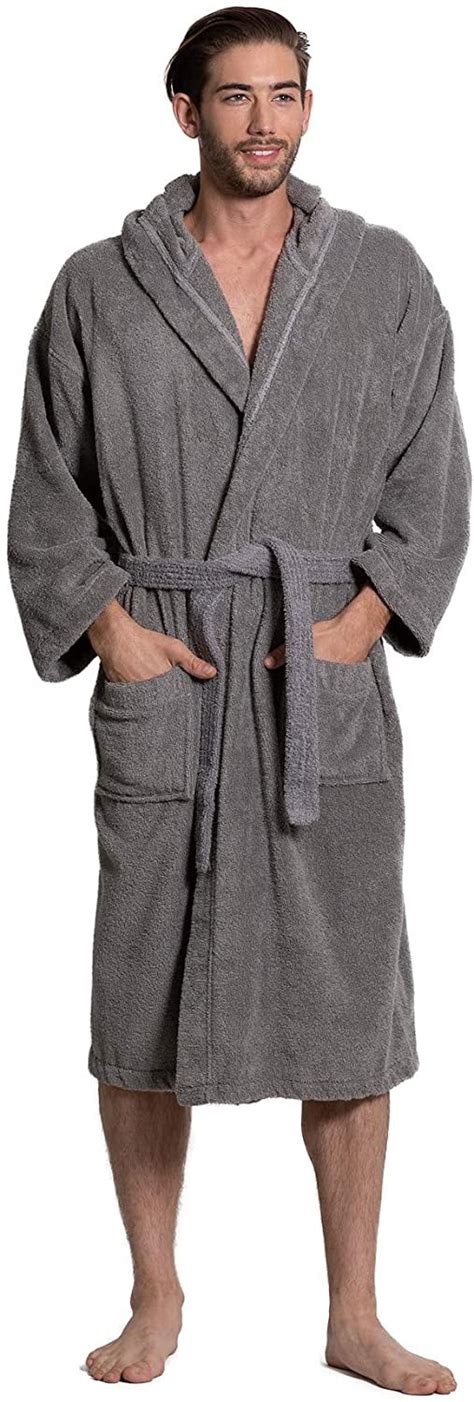 Men S Turkish Terry Cloth Robe Thick Hooded Bathrobe Walmart