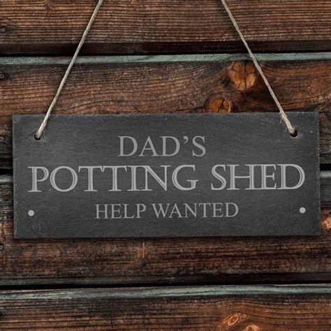 Personalised Potting Shed Hanging Slate Sign