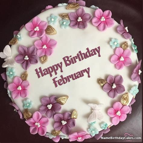 Happy Birthday February Cakes Cards Wishes