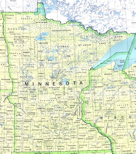 Detailed Map Of Minnesota State Minnesota State Detailed Map Vidiani