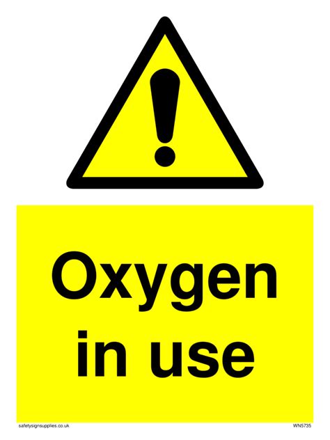 Oxygen In Use From Safety Sign Supplies