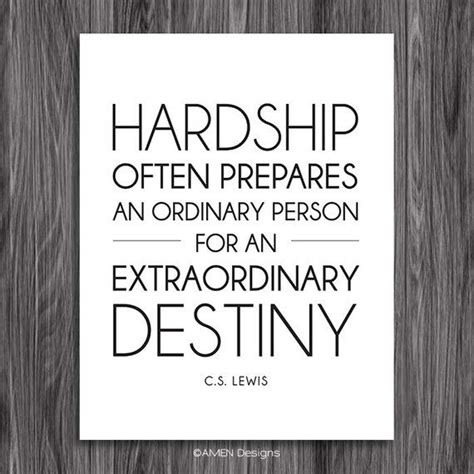 Hardship Quote By Cs Lewis Printable Inspiration 8x10 Diy Etsy
